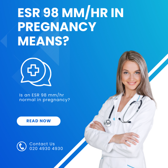 What does an ESR of 98 in pregnancy mean?