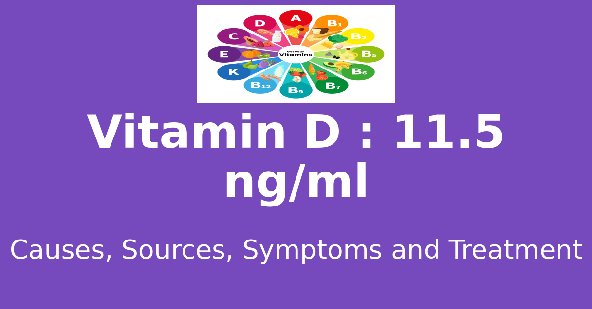 Vitamin D 11.5 ng/ml means : causes, sources, risks, treatment