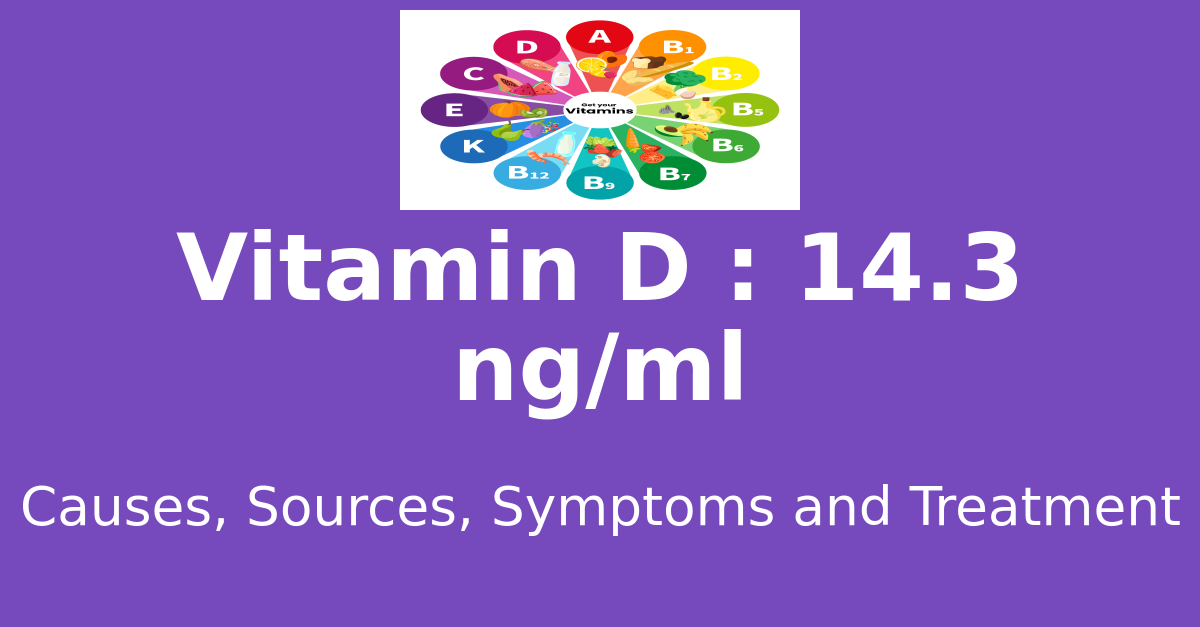 Vitamin D 14.3 ng/ml means : causes, sources, risks, treatment