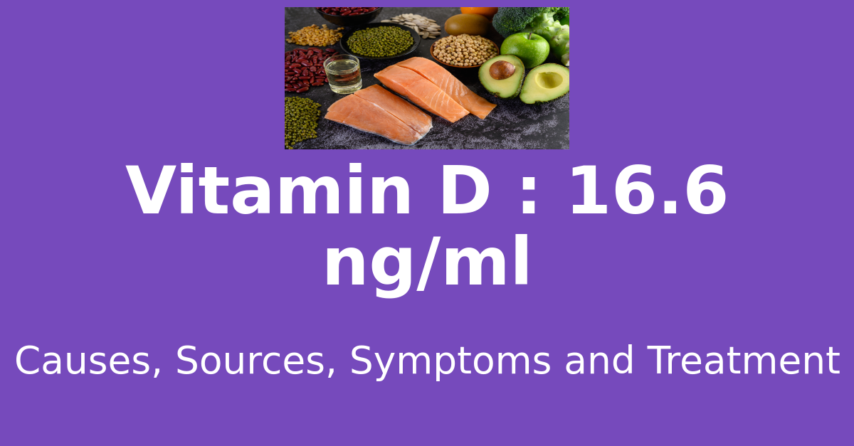 Vitamin D 16.6 ng/ml means : causes, sources, risks, treatment